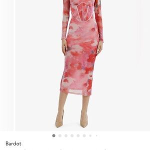 Bardot Lena Mesh Midi Dress – Bodycon Sheer Mesh Overlay Size small